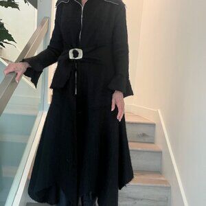 Black, Asymmetrical Coat by LA Designer - Sterling Capricio, Size 6-8